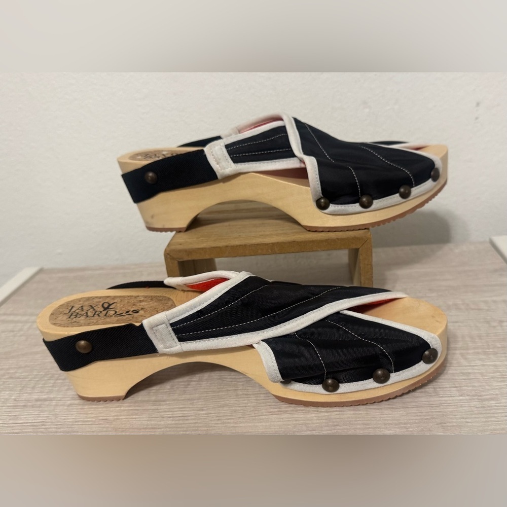 Jax & Bard x Flowfold Collab Puffin Sandal Wood Clog Black White Sz 40 US 9.5 10 - Picture 2 of 11